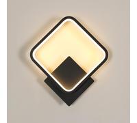 Riserva Aplique de Pared LED Interior, 17W 3000K Blanco Cálido, Lámpara de Pared Modernas Negra para Sala de Estar, Dormitorio, Escaleras, Pasillo, Cuadrado
