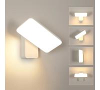 Riserva Aplique Pared Exterior LED 16W, IP65 350° Giratorio Luz Pared Exterior Blanco Moderna Aluminio para Patio, Jardín, Garaje, Terraza, Blanco Cálido 3000K