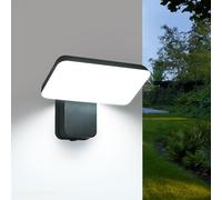 Riserva Aplique Pared Exterior Negro IP65, 16W 350° Giratorio Lampara de Pared Exterior Moderna para Jardín, Porche, Patio, Garaje, 6500K Blanco Frío