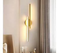 Riserva Aplique Pared Interior LED, 24W Lámpara de Pared Modernas in Aluminio para Dormitorio, Salon, Escalera, Comedor, Balcón, 3000K Luz Calida, Oro