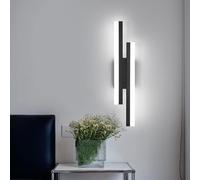 Riserva Aplique Pared Interior Negro, 16W Luz de Pared Moderna Metal para Dormitorio, Salón, Escalera, Pasillo, Comedor, 6500K Luz Blanca