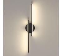 Riserva Aplique Pared Interior Negro 24W, 4500K Luz Natural, 60cm | Lámpara de Pared LED Moderna Lineal Aluminio para Dormitorio, Salon, Pasillo, Escalera