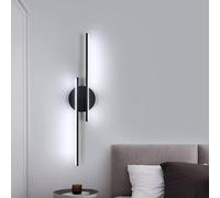 Riserva Aplique Pared LED Interior 24W, 6500K Blanco Frío, Negro, 60cm | Lámpara de Pared Moderna Lineal Aluminio para Salón, Dormitorio, Sala, Pasillo, Escalera