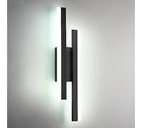 Riserva Apliques de Pared Interior, 16W 1800LM Moderna Lámpara de pared LED, 6500K Luz Blanco Frio, Aplique de Pared para Dormitorio, Estudio, Comedor, Pasillo, Escalera, Negro