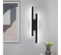 Riserva Apliques de Pared Interior, 16W 1800LM Moderna Lámpara de pared LED, 6500K Luz Blanco Frio, Aplique de Pared para Dormitorio, Estudio, Comedor, Pasillo, Escalera, Negro