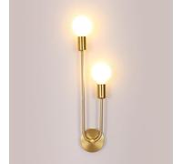 Riserva Apliques de Pared Interior Vintage, Lámpara de Pared Metal Industrial, E27 Luz Pared Moderna 2 Luces para Dormitorio, Sala de Estar, Cocina, Pasillo,Oro