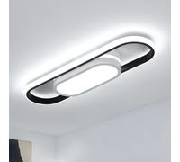 Riserva Lámpara de Techo LED 30W, Rectangular, 6500K, Negro, 48cm | Plafon Techo Moderno Acrílico para Dormitorio, Cocina, Balcón, Pasillo, Oficina