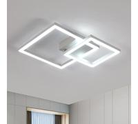 Riserva Lámpara de Techo LED, 34W 350° Ajustable Plafon Techo Moderno Blanco para Dormitorio, Cocina, Pasillo, Balcón, Cuadrado, 6500K Luz Blanca Frío