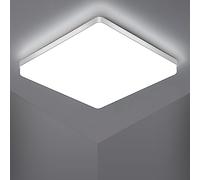 Riserva Lámpara de Techo LED Cuadrada 48W, IP44 Plafon LED Techo Moderna 5400LM 6500K Blanco Frío, Luz de Techo para Baño, Dormitorio, Cocina, Salón, Balcón, Oficina, Pasillo 30cm