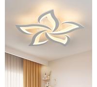 Riserva Lámpara de Techo LED Moderna, 60W 6500LM Plafón LED Techo con Forma de Flor, Luz Cálida 3000K, Luz de Techo de Acrílico para Sala de Estar, Dormitorio, Comedor, Cocina, Blanco, Ø60cm