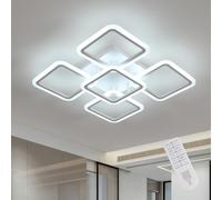 Riserva Lámpara de Techo LED Regulable, 57W Plafon LED Techo Cuadrado, 3000K-6500K, Blanco Luz de Techo Creativa Aluminio Para Dormitorio, Cocina, Sala de Estar, Pasillo, Comedor, Balcón