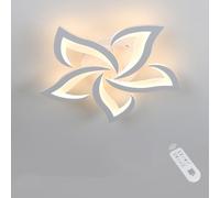 Riserva Lámpara de Techo Moderna 40W 4700LM, Plafon LED Techo Regulable 3000-6500K, Acrílico Luces De Techo Forma De Pétalo De Moda, para Sala de Estar Cocina Dormitorio Comedor, φ60cm (Blanco)