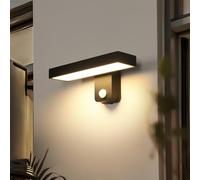 Riserva Lámparas de Pared Exterior LED con Sensor de Movimiento, 17W 350° Giratorio Aplique Pared Exterior Moderno IP65 para Corredor, Jardines, Patio, Garaje, Blanco Calido 3000K, Negro