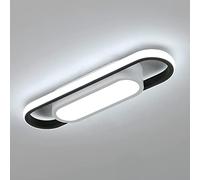 Riserva Plafón Led Techo Rectangular 30W, 3375LM Moderno Lámpara de Techo Led 6500K Luz Blanca Frío, Luz de Techo de Acrílico para Dormitorio Cocina Pasillo Balcón, L40 *W12cm, Blanco y Negro