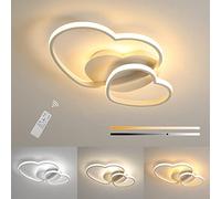 Riserva Plafon LED Techo Regulable, 64W 4800LM Diseño en Forma de Corazón Lámpara de Techo con Control Remote/APP, 3000-6500K, Modernas Lamparas de Techo LED para Dormitorio Comedor, 50 * 33 * 8 CM