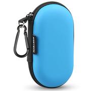RISETECH - Funda de Transporte para Auriculares de Goma EVA, con Cremallera, Compatible con EarPods, Beats Flex, Urbeats3, Bose y Cable USB, con Clip, Color Azul