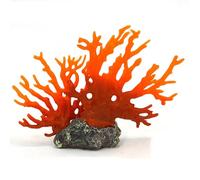 RISHORI 2 Piezas de decoración para Acuario de Arrecife de Coral, simulación de Rama de Coral Marino para pecera, Adornos de Roca de Resina,Naranja