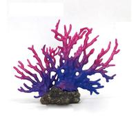 RISHORI 2 Piezas de decoración para Acuario de Arrecife de Coral, simulación de Rama de Coral Marino para pecera, Adornos de Roca de Resina,Púrpura