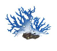 RISHORI 2 Piezas de decoración para Acuario de Arrecife de Coral, simulación de Rama de Coral Marino para pecera, Adornos de Roca de Resina,Azul