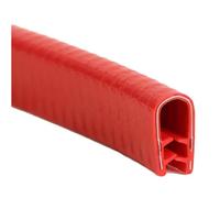 RISHORI 5m Moldura De Borde En U De Goma Roja con Clips Metálicos para Paneles 0.5-6mm, Protector De Borde para Industria, Hogar Y Muebles,17mm*10mm*5m