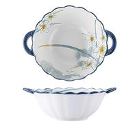 RISHORI Cuencos de cerámica con Doble asa para Sopa, Resistentes al Calor, apilables, Aptos para microondas, lavavajillas, ensaladas, pastas, Ramen y para Hornear.,7.5 Inch Bowl (2pcs)