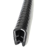 RISHORI Perfil De Goma para Bordes, Tira De Sellado En Forma De Metálicos Integrados, 2 Metros De Largo, Apta para Bordes con Un Grosor De 0,5 A 33 Mm.,10mm*17mm