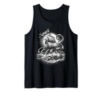 Rising from The Abyss - Grabado clásico de Monstruos Marinos Camiseta sin Mangas