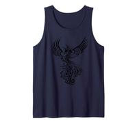 Rising from The Ashes Black Artistic Phoenix Ilustración Camiseta sin Mangas