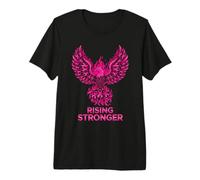 Rising Stronger Phoenix Breast Cancer Awareness - Cinta Rosa Camiseta Premium