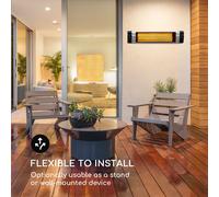 Rising Sun Mono Radiador de exterior 2500W IP34 Altura regulable Plateado Blumfeldt