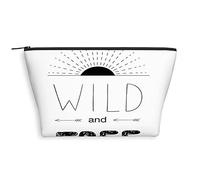 Rising Sun, neceser para mujer, diseño abstracto dibujado a mano con flechas de sol naciente, espaciosas bolsas de maquillaje de viaje, resistente al agua, organizador de accesorios, negro y blanco,