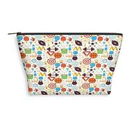 Rising Sun, neceser para mujer, diseño abstracto dibujado a mano con flechas de sol naciente, espaciosas bolsas de maquillaje de viaje, resistente al agua, organizador de accesorios, negro y blanco,