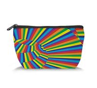 Rising Sun, neceser para mujer, diseño abstracto dibujado a mano con flechas de sol naciente, espaciosas bolsas de maquillaje de viaje, resistente al agua, organizador de accesorios, negro y blanco,