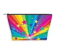 Rising Sun, neceser para mujer, diseño abstracto dibujado a mano con flechas de sol naciente, espaciosas bolsas de maquillaje de viaje, resistente al agua, organizador de accesorios, negro y blanco,