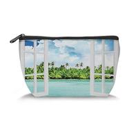 Rising Sun, neceser para mujer, diseño abstracto dibujado a mano con flechas de sol naciente, espaciosas bolsas de maquillaje de viaje, resistente al agua, organizador de accesorios, negro y blanco,