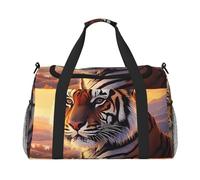 Rising Sun Tiger - Bolsa de almacenamiento de viaje de gran capacidad, ligera, bolsa de transporte de mano, bolsa de almacenamiento durante la noche, bolsa de viaje unisex