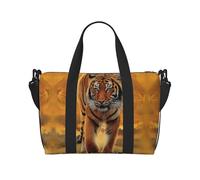 Rising Sun Tiger - Bolso bandolera portátil con estampado de tigre para mujer, adecuada para gimnasio, entrenamientos, viajes y viajes