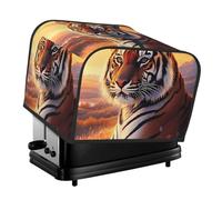 Rising Sun Tiger - Cubierta para tostadora de 4 rebanadas, protector de tela Oxford impermeable a prueba de polvo con bolsillo lateral para pequeños electrodomésticos de cocina