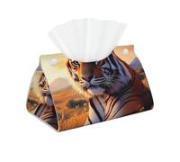 Rising Sun Tiger - Funda larga para caja de pañuelos de piel sintética, elegante dispensador de pañuelos para baño, sala de estar, oficina, dormitorio, uso en coche
