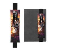 Rising Sun Tiger - Portalápices de piel con banda elástica, funda portátil para bolígrafos, diarios y planificadores
