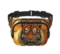 Rising Sun Tiger - Riñonera pequeña a la moda cruzada ligera para mujeres y hombres, correr, entrenamiento, senderismo, viajes