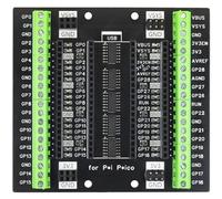 risingsaplings Placa de ruptura LED Pi Pico de 2,54 mm macho hembra pin cabecera y terminal para Raspberry Pi Pico/Pico H/Pico W (terminal de 3,81 mm, negro)