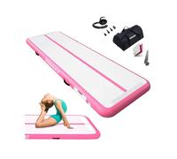 RISINGUKST Air Track - Colchoneta de gimnasia artística de 10/20 cm de grosor, 3/4/5/6 m - Colchoneta de gimnasio con bomba eléctrica para casa (Rosa, 300 * 100 * 10)