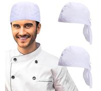 Risipu 2 sombreros de cocinero negros para adultos con banda ajustable, gorro de cocinero unisex para cocina, casa, restaurante y hotel