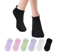 Risipu 6 pares de calcetines de pilates para mujer, antideslizantes, calcetines de yoga para mujer, para barra, hospital, descalzo, 6 pares - Multicolor 01, Altoa única