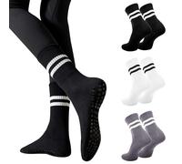 Risipu - Calcetines antideslizantes para mujer, 3 pares para pilates, ballet, danza, trampolín, Talla única