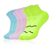 Risipu Calcetines deportivos para mujer, antiampollas y absorben el sudor, transpirables y acolchados, talla 4-7, 3 pares de calcetines deportivos hasta el tobillo, multicolor, Altoa única