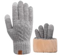 Risipu Guantes de invierno para hombre, térmicos, suaves, de forro polar, para pantalla táctil, guantes de nieve cálidos para correr, ciclismo, clima frío, Gris Claro, Taille unique