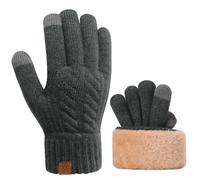 Risipu Guantes de invierno para hombre, térmicos, suaves, de forro polar, para pantalla táctil, guantes de nieve cálidos para correr, ciclismo, clima frío, gris oscuro, Taille unique