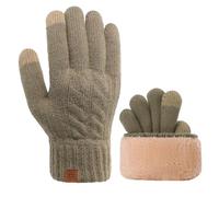 Risipu Guantes de invierno para hombre, térmicos, suaves, de forro polar, para pantalla táctil, guantes de nieve cálidos para correr, ciclismo, clima frío, caqui, Taille unique